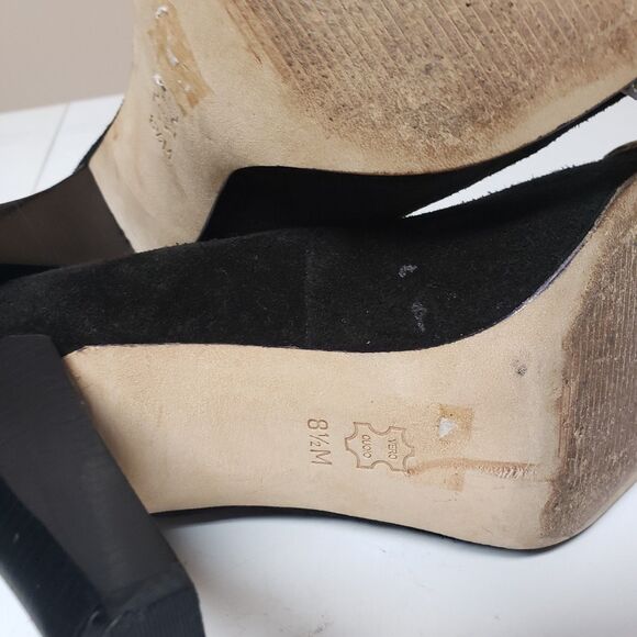 Michael Kors Tiara Pumps Suede Black Snakeskin Accent Leather Sz 8.5M PO Excel - Picture 11 of 14